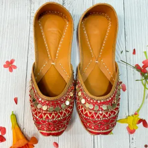 Dabka leather jutti